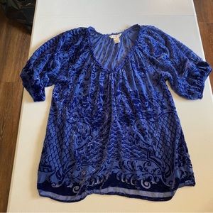 Velvet radiance silk tunic , Sundance large cobalt blue